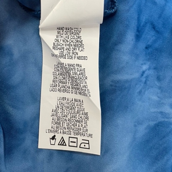 Neiman Marcus Tie Dye Blue Flowy Tank Top, Boho Chic - Size L - Picture 10 of 11